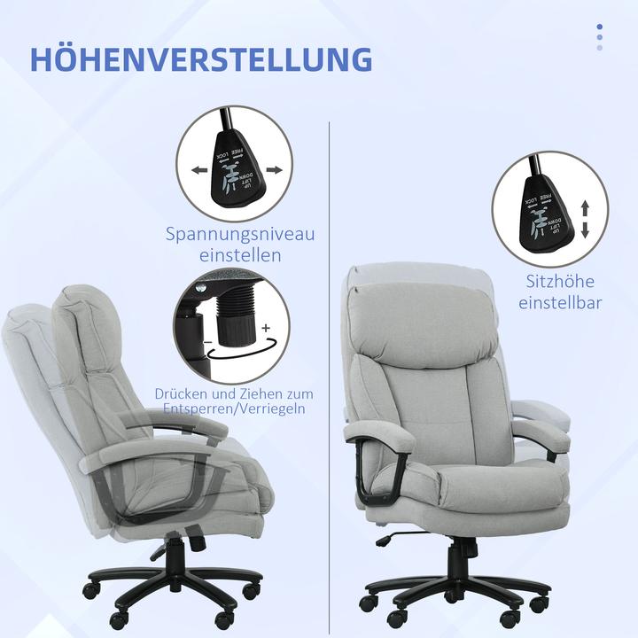 Produktbild Homcom Bürostuhl Polyester Hellgrau