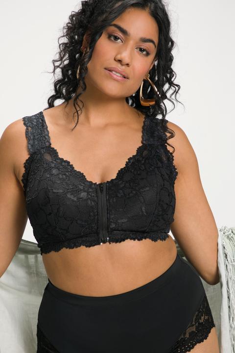 Immagine prodotto Ulla Popken Bralette senza ferretto con pizzo e zip (110 B)