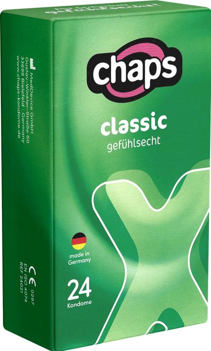 Chaps Classic Natur 24 Kondome, 52 mm, transparent, silikonbefeuchtet, hautfreundlich, Made in Germa (24 pcs.)