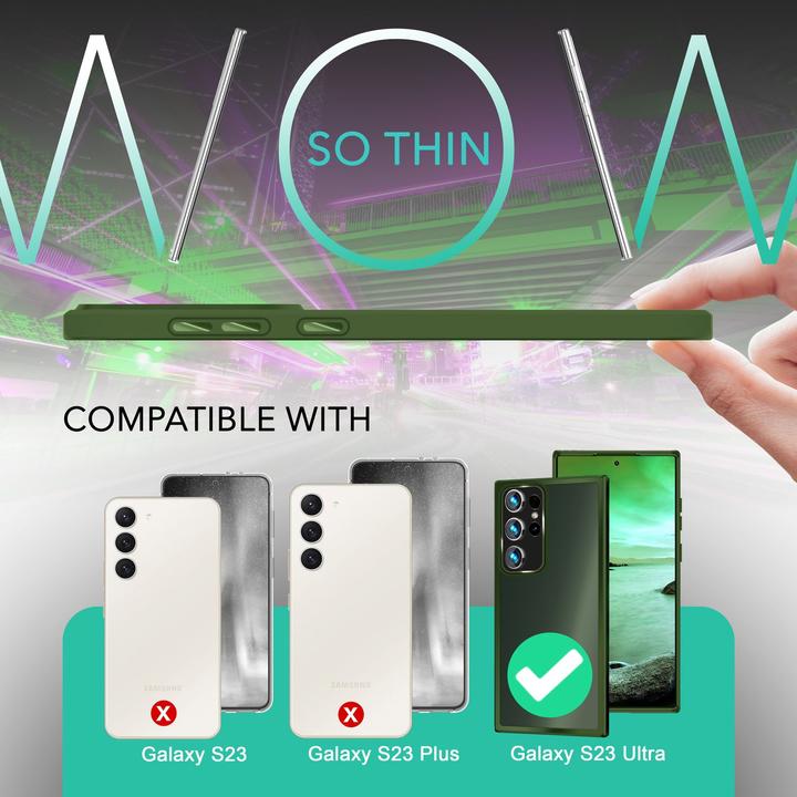 Immagine prodotto Nalia Cover ibrida semitrasparente con 2x vetro di protezione del display e 2x vetro della fotocamera (Samsung Galaxy S23 Ultra)