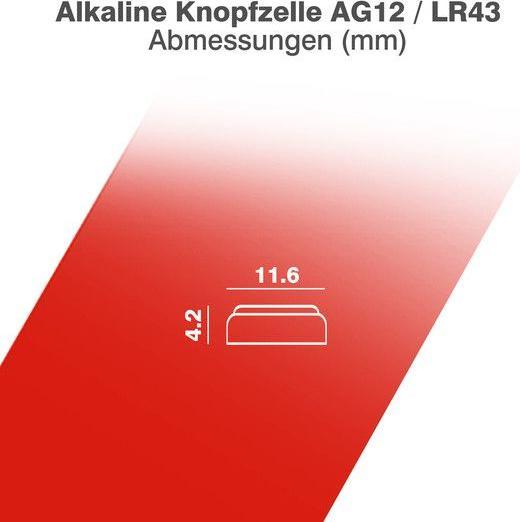 Produktbild Camelion Alkaline Button celles 1.5V LR43/LR1142/386, 2-pack, "no mercury" (2 Stk., AG12, LR43, 108 mAh)