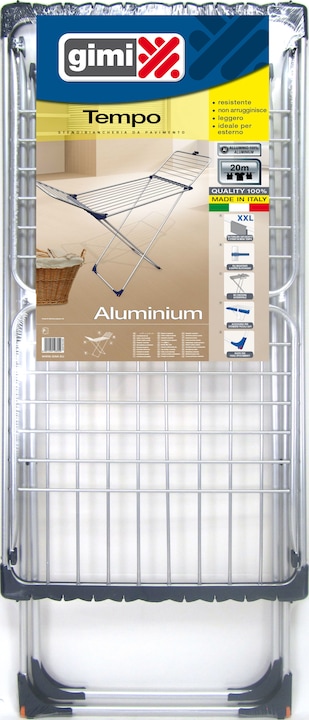 Produktbild Gimi Tempo Aluminium Floor Clothesline 20 m Aluminium Wäscheleine, Schwarz (20 m)