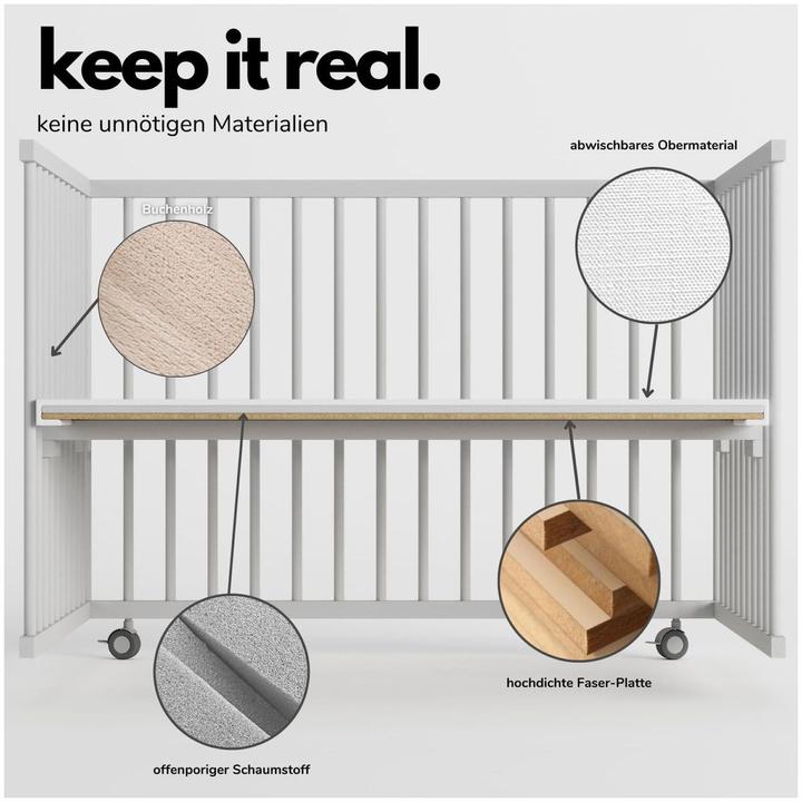 Image du produit Sämann Parc Premium avec barreaux amovibles (120 cm, 120 cm)