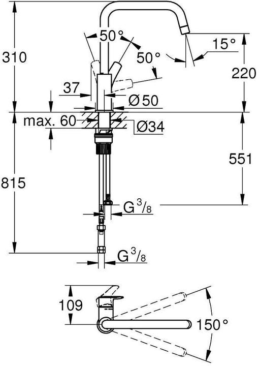 Produktbild Grohe Start Einhand-Spültischbatterie, 1/2"