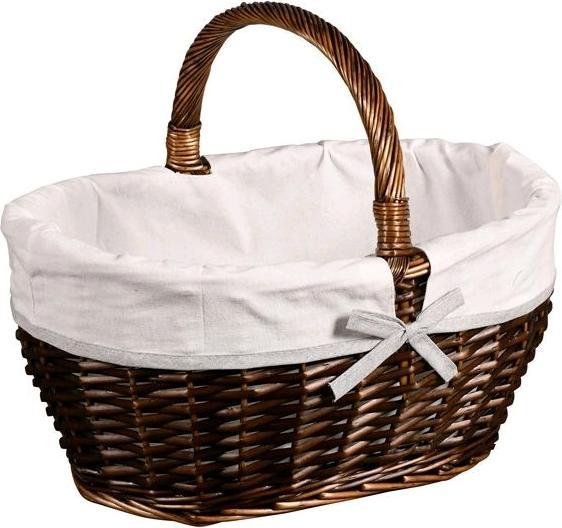 Kesper Shoppingkorb Weide Dunkel mit Textilfutter 45x34x37cm