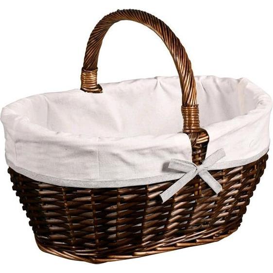 Kesper, Einkaufshilfe, Shoppingkorb Weide Dunkel mit Textilfutter 45x34x37cm, Braun