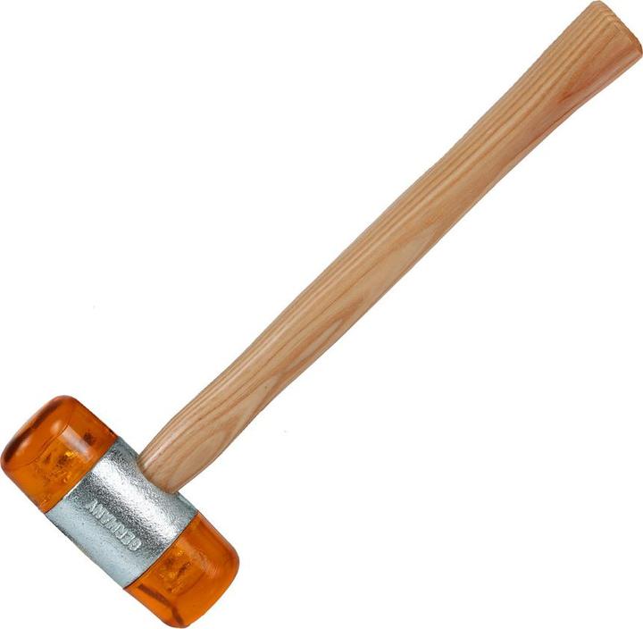 Produktbild Dönges Kunststoffhammer mit lackiertem Eschenstiel, 50 mm, gelb (880 g)