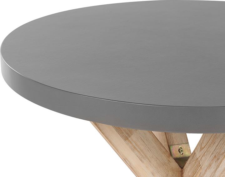 Produktbild Beliani Gartenmöbel Set Faserzement grau 4-Sitzer Tisch ⌀ 90 cm OLBIA/TARANTO (90 x 76 cm)