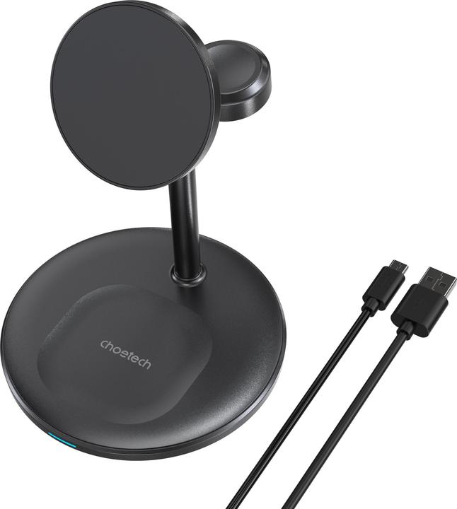 Image du produit Choetech Chargeur sans fil avec support 3en1 (noir) (15 W)