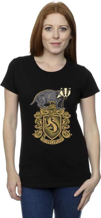 Actual product image Womens/Ladies Hufflepuff Sketch Crest Cotton T-Shirt (L)