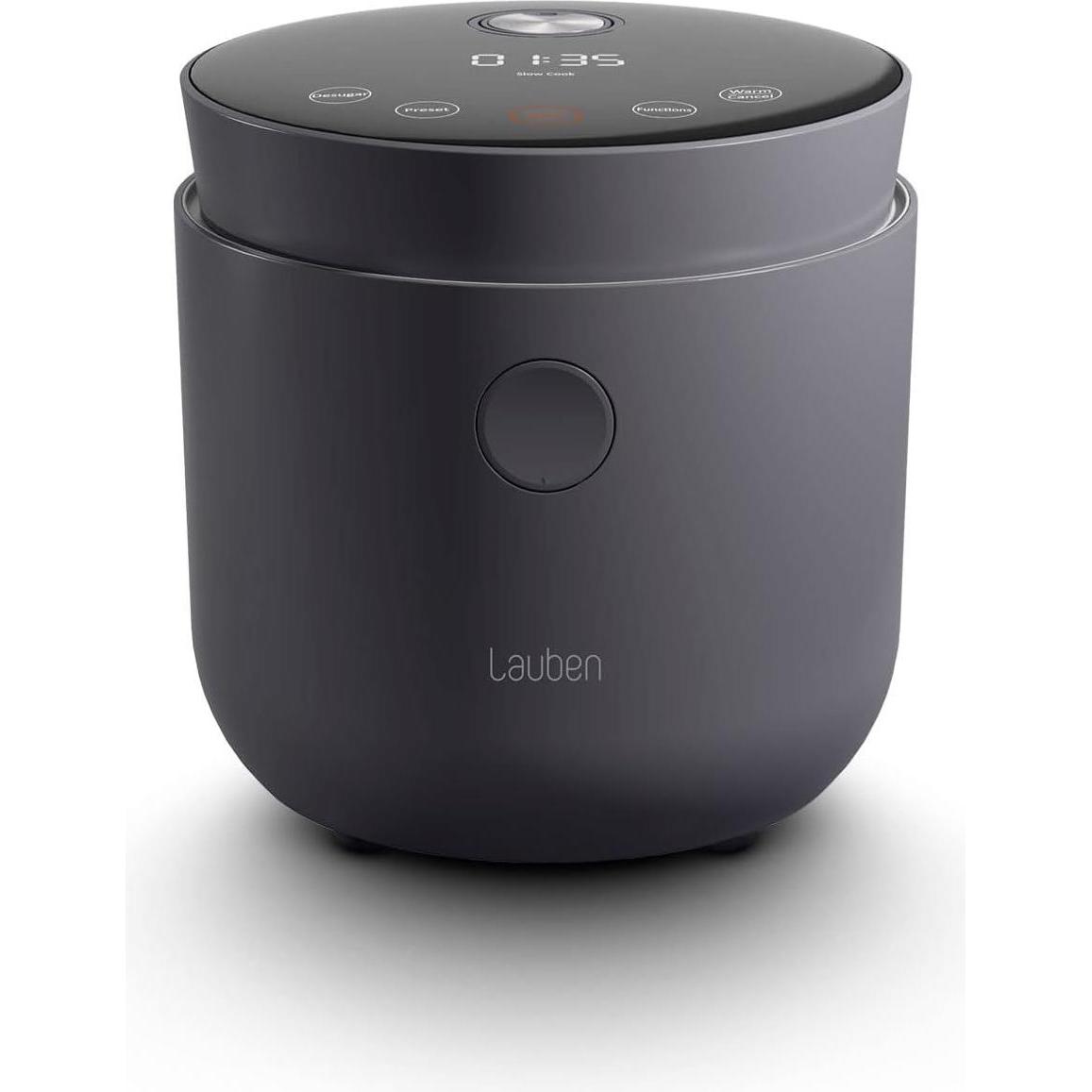 Lauben Reiskocher mit Low-Sugar-Funktion, Dampfgarer + Reiskocher, Schwarz