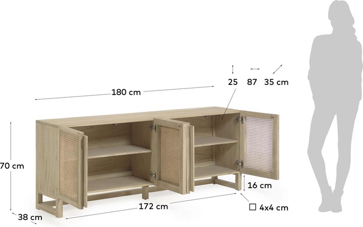 Produktbild Kave Home Rexit (38 x 180 x 78 cm)