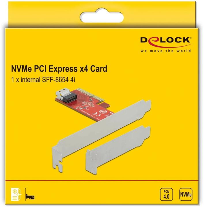Actual product image Delock Host Bus Adapter PCI-Ex4v4 - 1x SFF-8654 4i NVMe