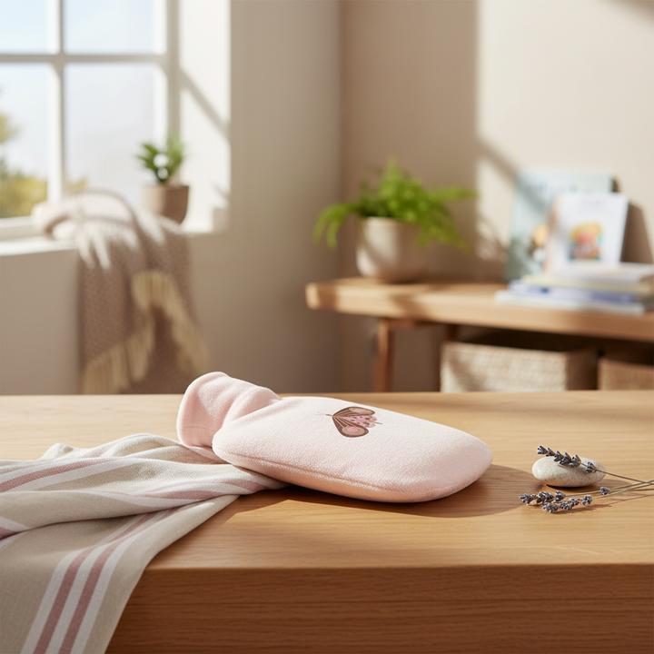 Produktbild Zewi Gummibettflasche mit Ftébezug Sweet Butterfly (0.80 l, Bettflasche mit Bezug)