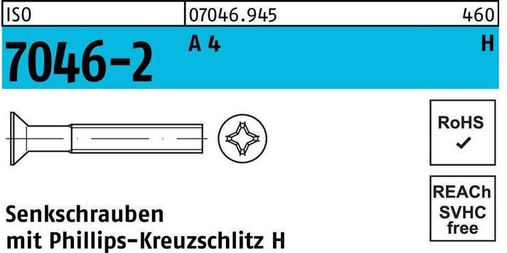 Productafbeelding Verzonken schroef ISO 7046-2 met kruisgleuf-PH M 4 x 40 -H A 4 (500 Schroeven per stuk, 4 x 40 mm)