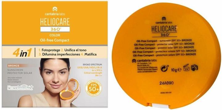 Actual product image Heliocare Compact makeup SPF 50 (Oil-Free Compact) 10 g - Shade: Bronze (Sun cream face, SPF 50)