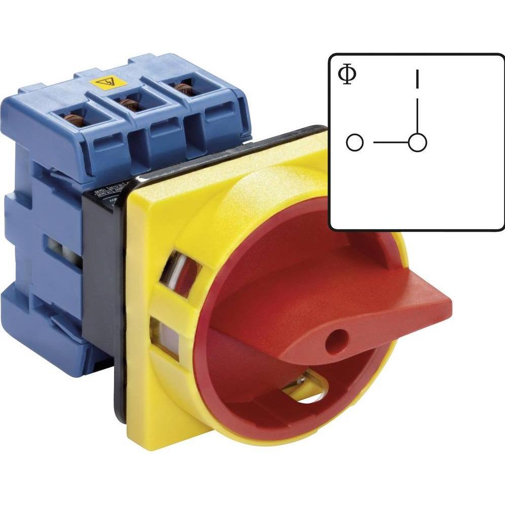 Kraus & Naimer Interruttore sezionatore Interruttore principale KG, Pulsante + Interruttore, Giallo, Rosso