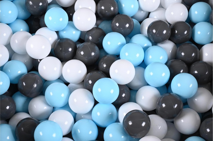 Actual product image Knorrtoys Ball pool soft - "Cosy geo grey" - 300 balls cream/grey/lightblue (approx. 6cm diameter)