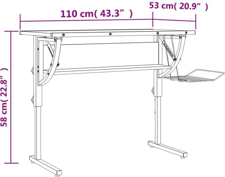 Image du produit vidaXL Basteltisch (110 x 53 x 58 cm)
