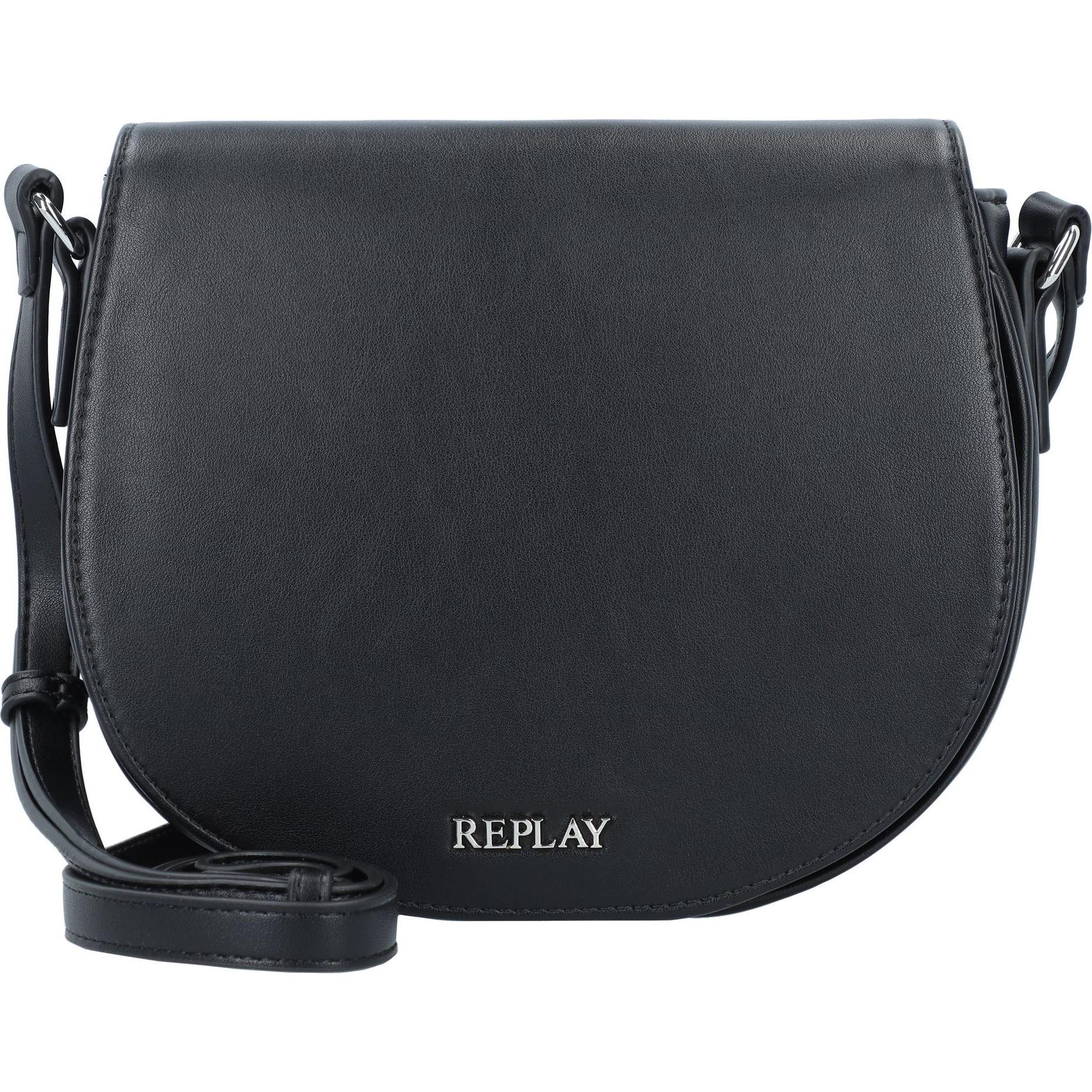 Replay, Handtasche, Umhängetasche 23 cm, Schwarz