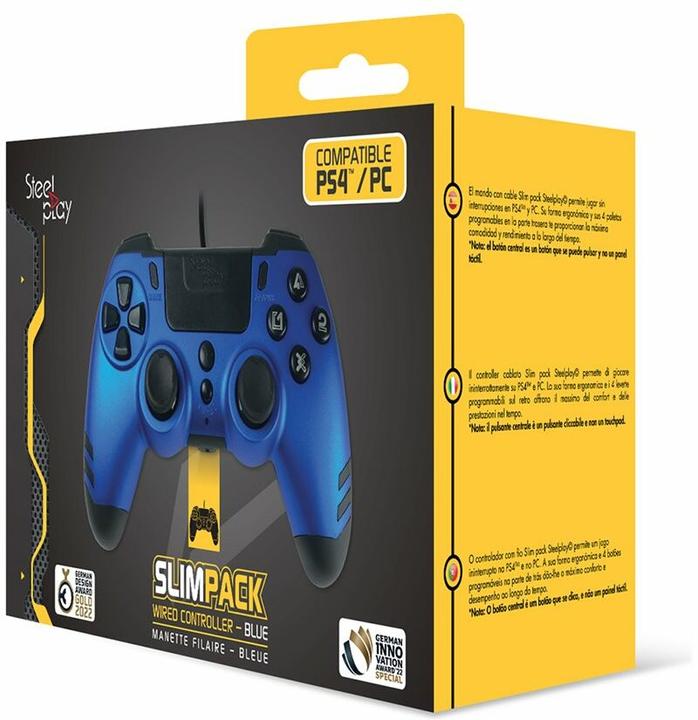Actual product image Steelplay Slim Pack Wired Controller Sapphire Blue Multi (PS4, PC)