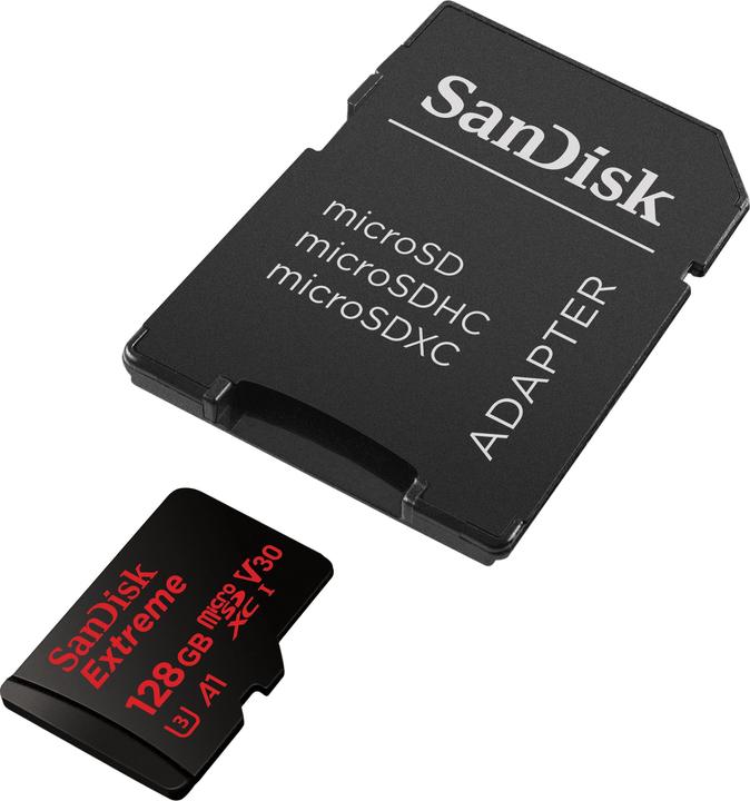 Actual product image SANDISK Extreme microSD A1 (128 GB, microSDXC, U3, UHS-I)