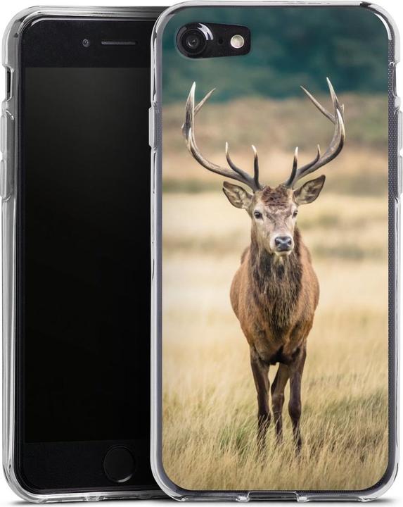 Produktbild DeinDesign Silikon Hülle für Apple iPhone 7 Handyhülle Case Smartphone Schutzhülle Hirsch Wald Wiese (Apple iPhone 7)