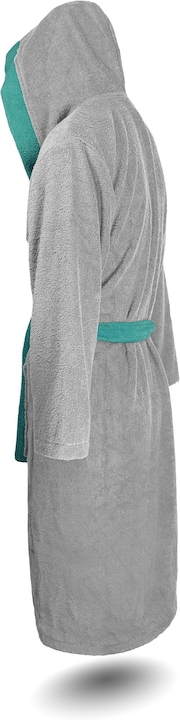Produktbild Normani Damen Baumwoll-Bademantel mit Frottee, zweifarbig - OEKO-TEX® 100 - 8783 (3XL)