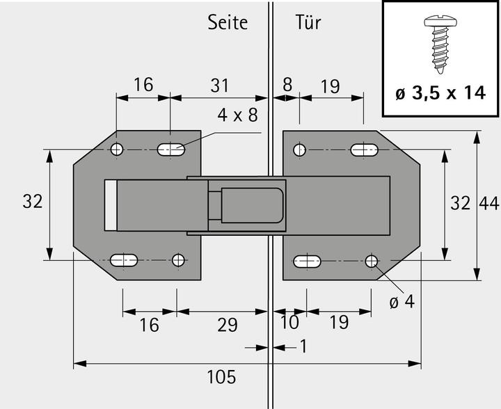 Actual product image Hettich Charnière à visser sans ressort