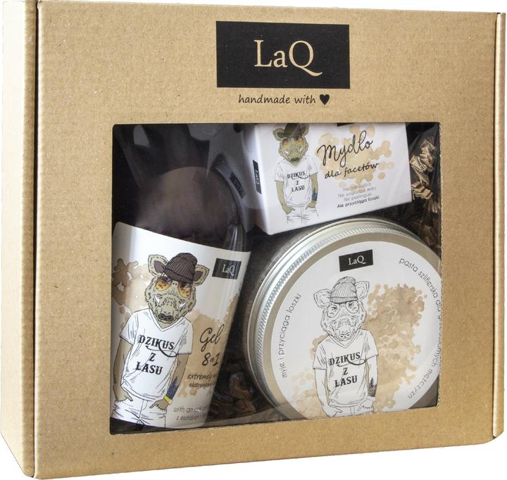 LaQ Zestaw prezentowy dla mężczyzn Dzikus z Lasu (pasta 200ml+żel pod prysznic 8w1 300ml+mydło 85ml) (Haarpflege Set)