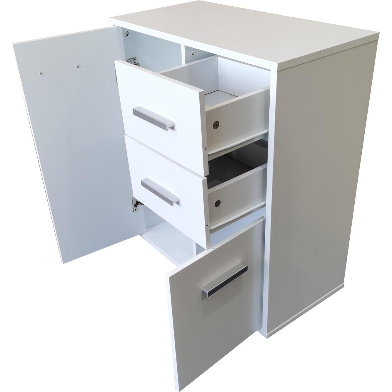 Thumbnail - HTI-Living, Kommode + Sideboard, Kommode mit 2 Schubladen Nina Weiss (60 x 70 x 30 cm)