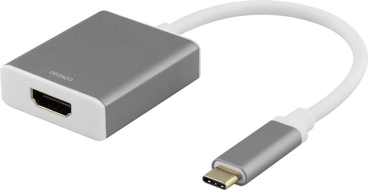 Image du produit Deltaco USBC-HDMI9 adaptateur de câble vidéo USB Type-C HDMI Gris (USB-C, HDMI, 20 cm)