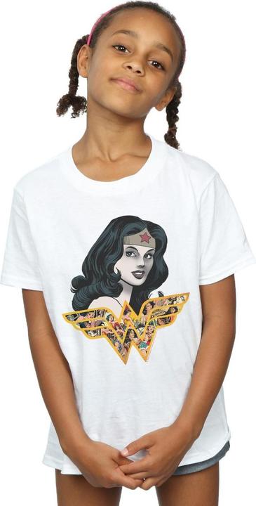 Immagine prodotto Wonder Woman Retro Collage Maglietta Ragazze (140, 146)