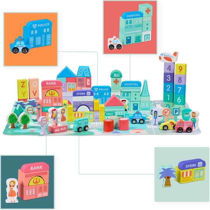 Actual product image Relaxdays Wooden block set