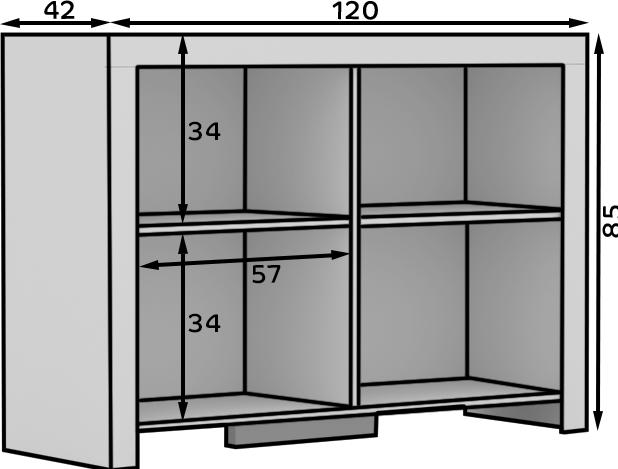Actual product image ADRK Furniture Chest of drawers 2D 120 CESIRO (120 x 42 x 85 cm)