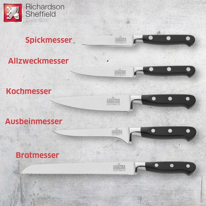 Actual product image Richardson Sheffield V Sabatier knife holder set