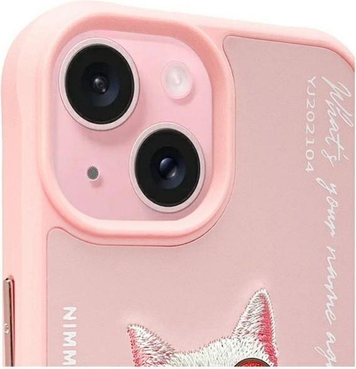 Actual product image GCS Nimmy case iPhone 15 6.1" pink Glasses Cool Cat (Apple iPhone 15)