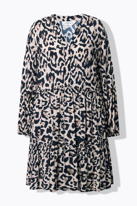 Actual product image Studio Untold Leopard Print Flounce Panel Dress (50, 52)