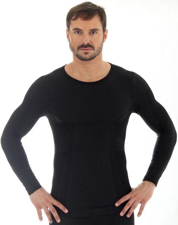Actual product image Brueck COMFORT WOOL men's long-sleeved T-shirt black size M (LS11600) (M)