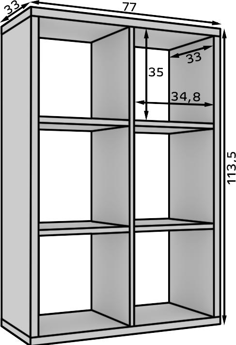 Actual product image ADRK Furniture Bücherregal Cleo IV (77 x 33 x 113.50 cm)