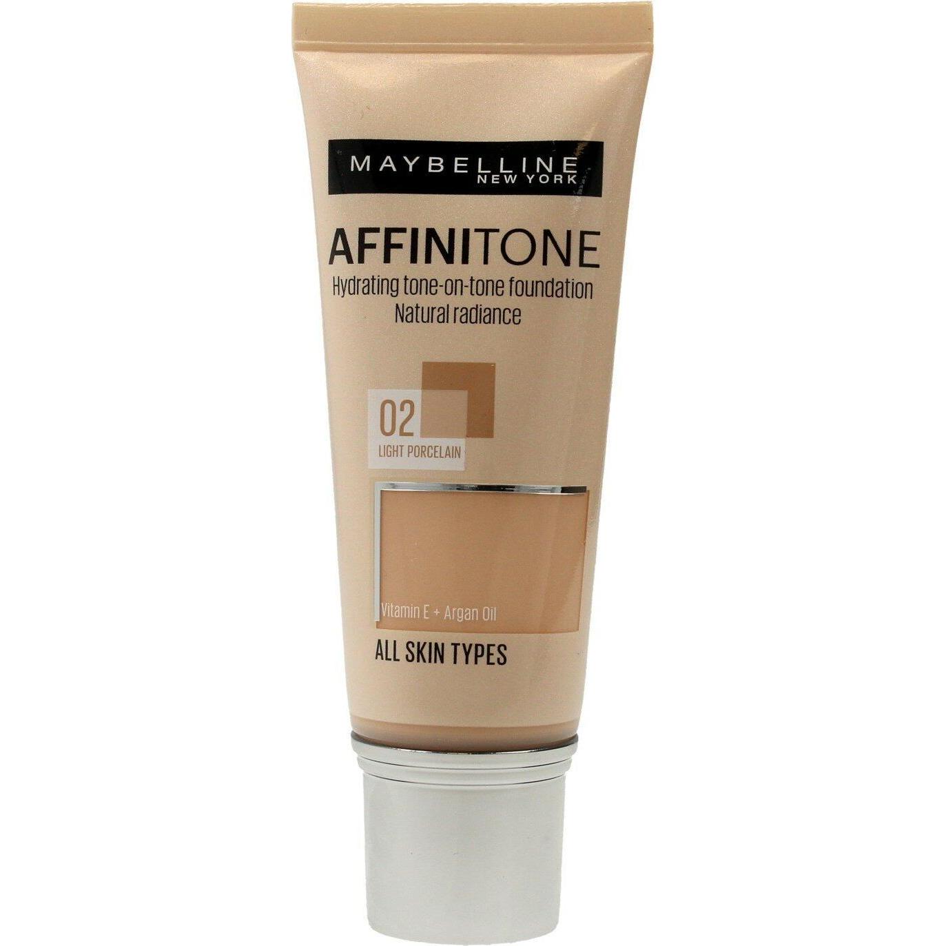 Maybelline New York, Primer + Base, MAYBELLINE Affinitone podkład do twarzy 02 Light Porcelain 30ml (02 Light Porcelain)