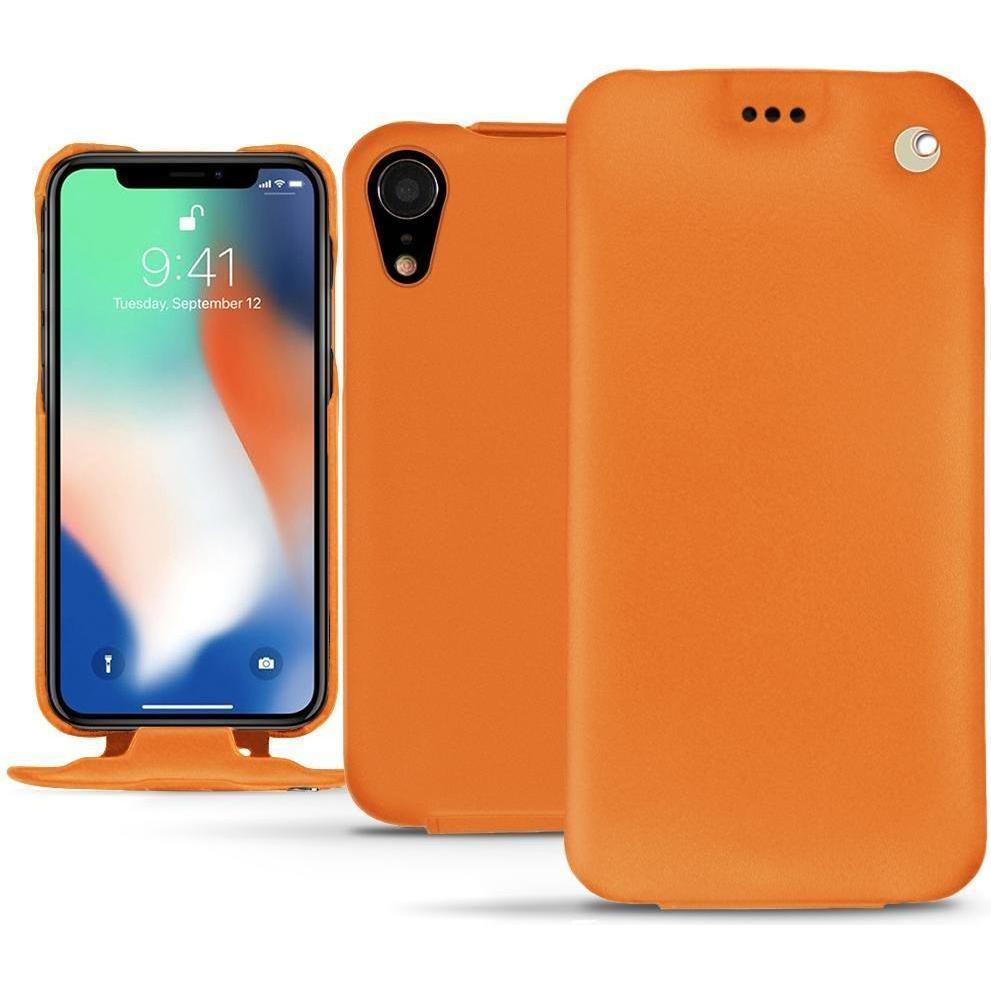Noreve Lederschutzhülle vertikal (Apple iPhone XR), Smartphone Hülle, Orange