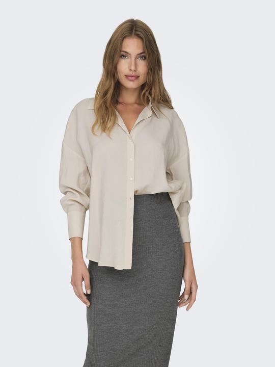 Produktbild Only Locker geschnitten Hemdkragen Ärmelbündchen mit Knopf Tief angesetzte Schulter Hemd Hemd (XL)