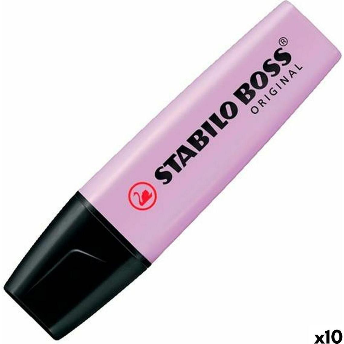 STABILO, Marker, Textmarker - BOSS ORIGINAL Pastel - 10er Pack - Schimmer von Lila (Violett, 10 x)