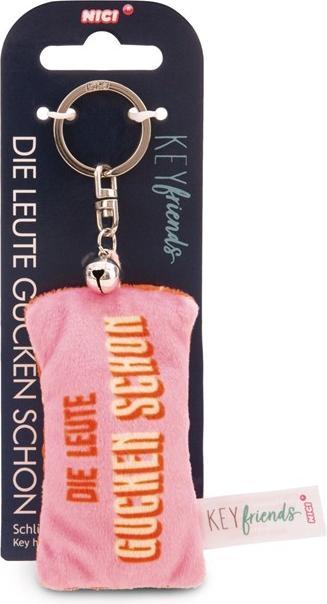 Actual product image Magni NICI Schlüsselanhänger Mini Plüschkissen Die Leute gucken schon mit Glöckchen 8cm