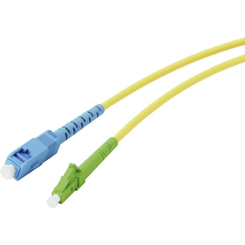 Vivanco Glasfaser Netzwerkkabel, LC/APC Stecker <> SC/UPC Stecker, 10Gbit/s, 5m, gelb (UTP, 5 m), Netzwerkkabel