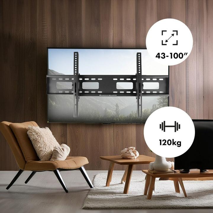 Produktbild Maclean TV-Halterung max VESA 800x400 43-100 120kg Neigungsverstellung +15°-15° MC-422 (Wand, 120 kg, 43" - 100")