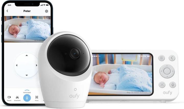eufy Baby E20 Babyfoon â€“ Baby Monitor â€“ 2K HD Resolutie â€“ App- en Offlinebesturing â€“ (Video & Audio)