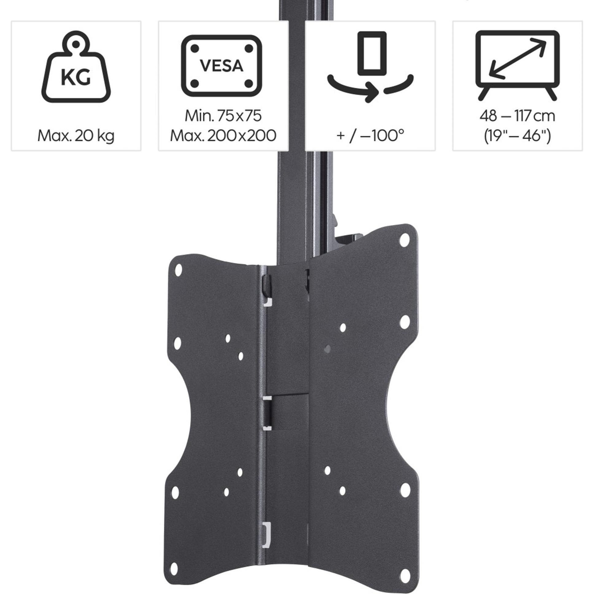 Thumbnail - Hama TV-Deckenhalterung (Decke, 46", 20 kg), TV Wandhalterung, Schwarz