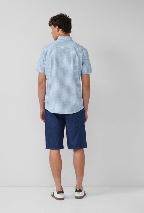 Immagine prodotto s.Oliver Hemd Regular Fit: Gemustertes Kurzarmhemd aus Baumwolle mit Button-Down-Kragen (L)